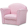 Baxton Studio Erica Pink and White Heart Patterned Upholstered Kids Armchair 151-9239